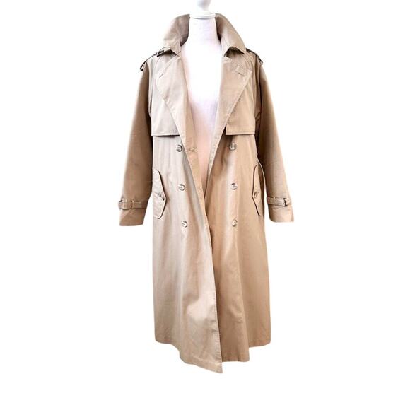 Vintage Oleg Cassini Heritage Size 12 Quilted Long Trench Coat Quiet Luxury - Picture 8 of 16